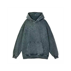 Sweat à capuche 100% Coton délavé à l'acide, style vintage, série High Street - Product Image 4