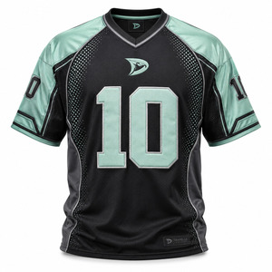 Men's <b>Baseball</b> Jersey Short Sleeve Sublimated Print Moisture Wicking Mesh Athletic Fit Team Numbers Black Mint Green - Product Image 1