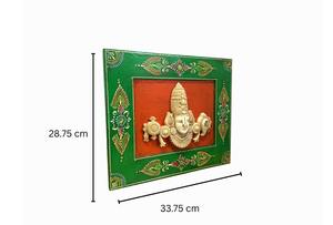กรอบรูปแขวนผนังขนาด 12 นิ้ว รูปพระทิรุปติบาลายจี วัสดุทองเหลืองและไม้ พร้อมกระดิ่ง สำหรับตกแต่งบ้าน - Product Image 2