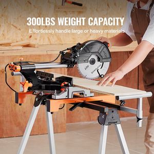 Supporto per troncatrice pieghevole in acciaio con capacità di carico di 300 libbre per macchine per seghe in legno - Product Image 6