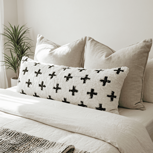 Elegant White Kilim <b>Pillow</b> Case with Black Cross Stripe Washable Turkish Kilim <b>Pillow</b> Bohemian for <b>Sofa</b> Couch Chair Pillowslip - Product Image 3