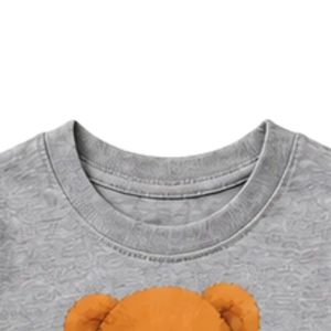 Camiseta Gris de Manga Corta con Cuello Redondo para Niños Pequeños, Informal, para el Día a Día, para la Escuela, Ropa Cómoda para el Uso Diario - Product Image 2