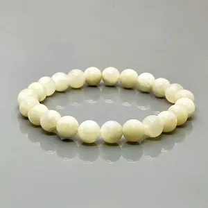 Natural White Moonstone 8mm Smooth Round AA Grade Gemstone Beads <b>Stretch</b> <b>Bracelet</b> Healing Jewelry Wholesale - Product Image 4