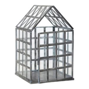 Terrario de Vidrio Transparente con Forma de Cabaña, Recipiente Decorativo para Plantas de Interior, Suculentas, Plantas Aéreas o Miniaturas - Product Image 2