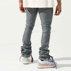 Bold Men Genuine Leather Lightweight Casual Slim Straight Pants Durable Breathable Comfortable Streetwear Fashion Look - Product Image 3