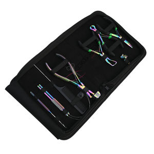 Rainbow Hair Extension Tools Set for Stylists Multi-Color Hair extension Pliers Hook & Loop Tool Keratin <b>Cutter</b> Tail Comb Finger - Product Image 1