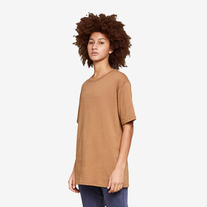 Camiseta verde de cuello redondo para mujer, 100% algodón jersey, corte holgado, informal, manga corta, color sólido, transpirable. - Product Image 4