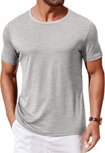 T-shirt classique basique à manches courtes et col rond pour homme, 100 % coton, avec motif lettre brodé, coupe ample, anti-boulochage, idéal pour l'été - Product Image 2