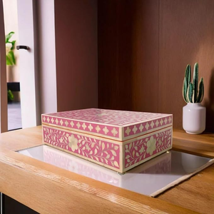 Caja de Joyería de Lujo Hecha a Mano con Incrustaciones de Hueso Rectangular y Cuadrada, Diseño Único, Cierre Magnético de Alta Calidad, Almacenamiento Decorativo - Product Image 5