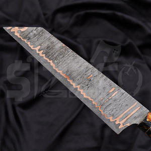 OEM Custom <b>Copper</b> Damascus Steel Brisket Slicing Knife Handmade BBQ Meat Carving Chef Knife Resin Handle Ideal Gift - Product Image 4