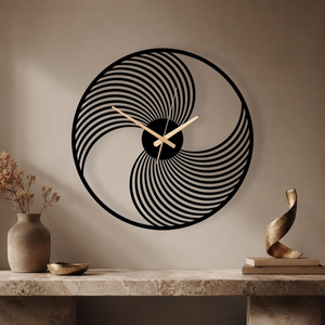Modern Spiral Design Metal <b>Wall</b> <b>Clock</b> Abstract Round Decorative <b>Clock</b> Contemporary Black <b>Wall</b> Art for Bedroom <b>Living</b> <b>Room</b> Office - Product Image 6