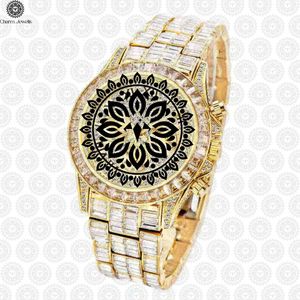 Montre de luxe pour homme Charm_Jewells en acier inoxydable 40 mm, cadran analogique mécanique en verre, lunette sertie de diamants, étanche 10 bars, automatique - Product Image 1
