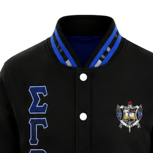 Sigma Gamma Rho <b>Women's</b> Satin <b>Flight</b> <b>Jacket</b> Zip Up Ribbed Cuffs Casual Greek Sorority Streetwear Apparel Custom Manufacturer - Product Image 3