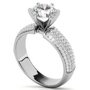 Round Cut Bridal Moissanite <b>Ring</b> 925 Sterling <b>Silver</b> White Gold Plated Engagement Wedding <b>Solitaire</b> Promise <b>Ring</b> Gift for Her - Product Image 2