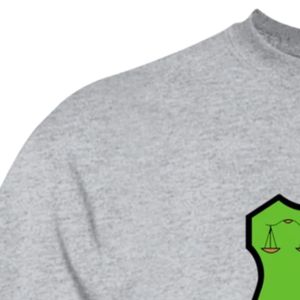 Camisetas Personalizadas para Mujer en Gris Jaspeado con Bordado, Manga Corta, Cuello Redondo, Estilo Casual con Diseño de Escudo Colorido, Moda Urbana - Product Image 3