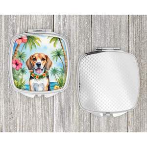 Beagle Luau <b>Compact</b> Travel Makeup <b>Mirror</b> for Women and Girls Handheld Folding Pocket Decorative <b>Mirror</b> Gift - Product Image 4