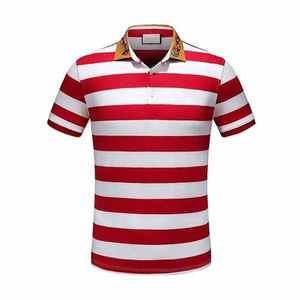 Polo a Rayas con Bloques de Color para Hombre, Manga Corta, Tejido de Punto, Diseño Casual en Rojo, Negro y Blanco - Product Image 4