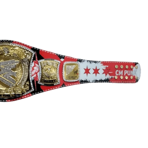 Cinturón de Campeonato WWE de CM Punk, Personalizable, de Alta Calidad, Rojo y Negro, Cinturón Deportivo Personalizado, Edición de Coleccionista - Product Image 4