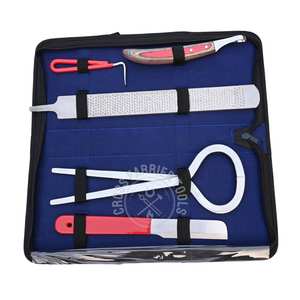 Kit de herramientas de herrador de alta resistencia con cuchillo para abscesos, probador de pezuñas, herramienta para comprobar el dolor, lima raspadora de doble cara, cuchillo para tosquiados y raspador de pezuñas - Product Image 1