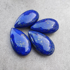Lapis-lazuli naturel AAA+ en forme de poire, cabochon, pierre précieuse calibrée, pour la fabrication de bijoux, toutes tailles disponibles - Product Image 1