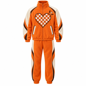 Mens <b>Fleece</b> Tracksuit Custom Warm Training Sportswear With Full Zip Jacket And Jogger Pants For <b>Running</b> Gym And Casual Wear Gear - Product Image 1