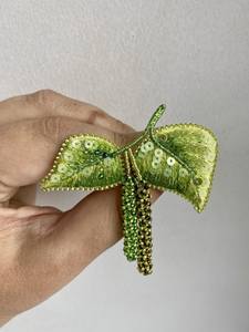 Elegant Handmade Customized Beaded Brooch with Detailed Embroidery and <b>Sparkling</b> Sequins for Anniversary and Wedding - Product Image 6