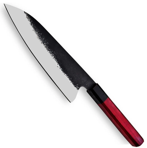 Couteau de chef en acier au carbone de qualité supérieure, lame tranchante comme un rasoir, manche en bois rouge, couteau de cuisine - Product Image 1