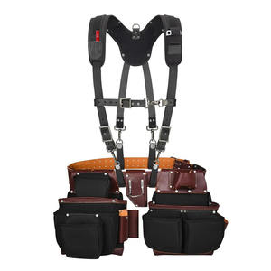 Cinturón de Herramientas de Cuero Genuino de Calidad Personalizado al por Mayor para Carpintero, Mantenimiento y Electricista con Bolsa de Cintura y Tirantes - Product Image 1