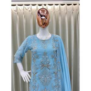 Magnifique ensemble haut et bas de fête avec la taille Dupatta XL - Product Image 4