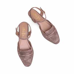 WN5400 Brown Back Open Zapatos de lona de moda - Product Image 1