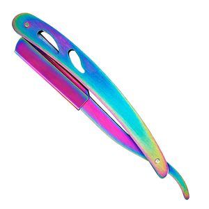 Navaja de Afeitar Manual para Hombre, de Acero Inoxidable Premium, con Borde Recto y Logotipo Personalizado, Navaja Plegable de Una Sola Hoja para Barbería - Product Image 5