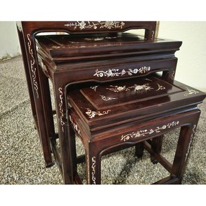 Aqdus Saleem Traditional Handcrafted Rosewood Side Table with Mother of Pearl Inlay-Mother's Day <b>Decor</b> Wholesale - Product Image 2