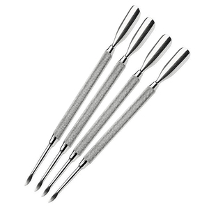 Pousse-cuticules personnalisable de haute qualité, kits de manucure, design carré double face, acier inoxydable - Product Image 4