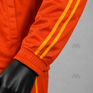 Ensemble de survêtement orange pour hommes, personnalisable avec logo, 2 pièces, pour sport, gym et fitness, vente en gros - Product Image 4