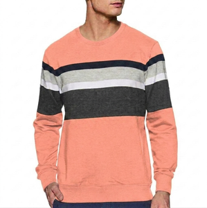 Sudadera de algodón 100% para hombre, cuello redondo, forro polar grueso, manga larga, patrón liso, bordado, teñido liso - Product Image 1