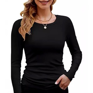 เสื้อยืดผู้หญิงผ้าฝ้ายแท้ 200gsm แบบ OEM สำหรับธุรกิจ B2B  เสื้อเปล่าระบายอากาศดี สวมใส่สบายในฤดูร้อน เสื้อซับเหงื่อ ขายส่งเสื้อผ้า - Product Image 4
