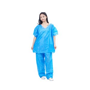 Conjunto de Uniforme Médico Azul para Mujer, Pantalones de Tela PP, Diseño con Cuello en V - Product Image 4
