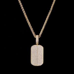 925 Silver Moissanite Oval Charm Pendant Necklace Silver Plated Micro Insert Hip Hop Unisex Jewelry for Party Gift - Product Image 1