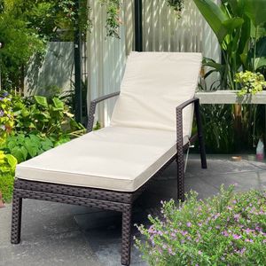 Sedia a Sdraio da Esterno in Rattan Intrecciato, Comoda Chaise Longue Stile Panca - Product Image 2