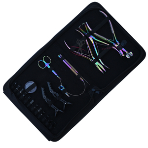 Customizable Rainbow Hair Extension tools Accessories <b>Set</b> featuring 7 Inch Hair Extension Pliers Tape In Plier Styling Clips - Product Image 1