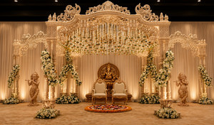 Mandap de Boda de Doble Poste con Temática Majestuosa de Ganesha, Decoración de Lujo para Bodas Indias, Eventos y Fiestas, Suministros al por Mayor - Product Image 6