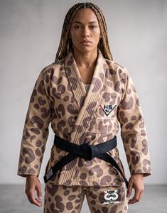 <b>Men</b> Leopard Print BJJ <b>Kimono</b> Loose Fit 100% Cotton 380g Quick Dry Breathable Jiu Jitsu Gi Adult Size Wrestling Front Logo - Product Image 5