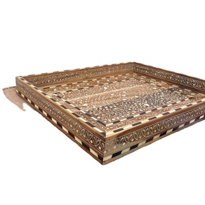 Bandeja de servir con incrustaciones de hueso personalizada para servir frutas, nueva bandeja de MDF, última bandeja de comida para servir comida, el último plato de servir de madera - Product Image 1