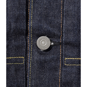 Custom Thread Color Design Available Dark Blue 100% Long Staple Organic Cotton Coated <b>Denim</b> Jean <b>Jacket</b> Men Quick Dry Breathable - Product Image 4