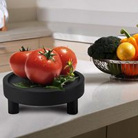 Ensemble de 3 plateaux de présentation ronds en bois de style ferme pour pot de fleurs, bougie, décoration de comptoir de cuisine, vente en gros
