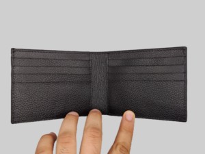 Tarjeteros Cortos de Cuero Genuino de Alta Calidad con Forro de Seda para Hombre, Protección RFID, Cartera Duradera, Fabricación Personalizada OEM - Product Image 2
