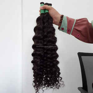 Fahma-extensiones de cabello 100% humano con ondas profundas, mechones de pelo de grado indonesio, venta al por mayor - Product Image 5