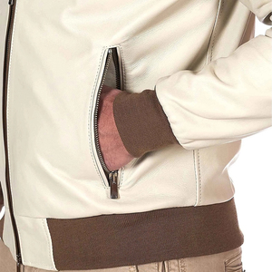 Men Genuine Leather <b>Biker</b> <b>Jacket</b> Slim Fit Motorcycle Style Zipper Pockets Black Brown OEM Wholesale Custom Logo Available - Product Image 5