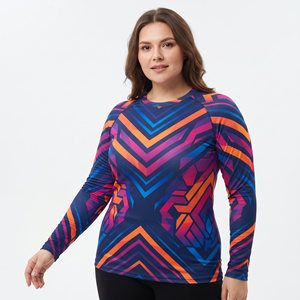 Women Long Sleeve Rash Guard Top Full Sleeve Sublimation Printed Sportswear <b>Compression</b> <b>Shirt</b> Plus Size Yoga Exercise Tee <b>Shirt</b> - Product Image 2
