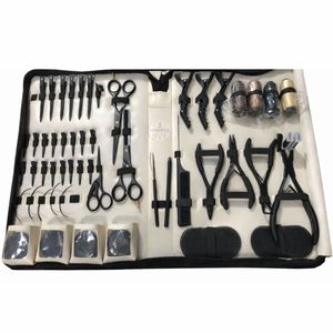 LUMINEX Hair Extension <b>Tools</b> Kit Gold Color Portable With Bead Plier Bond Cutter Thinning Razor <b>Clips</b> Comb - Product Image 4